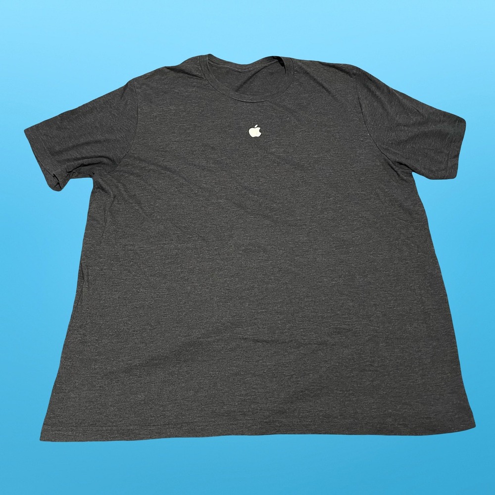 Apple Logo Employee Promo T-Shirt Mens XXL Charcoal Heather Gray Tech Corporate